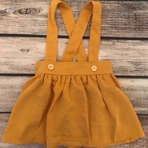 Brand New Mustard Suspender Skirt 12-18 Months